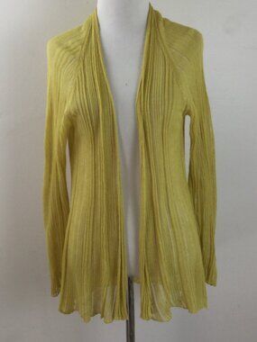 Eileen Fisher Open Front Mustard Cardigan xs